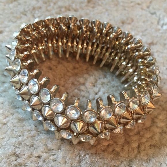 Gold spike/crystal bracelet - Picture 1 of 2